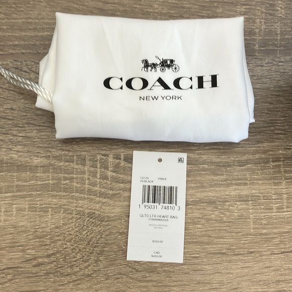 Coach Large Quilted Heart Bag Black - Picture 3 of 4